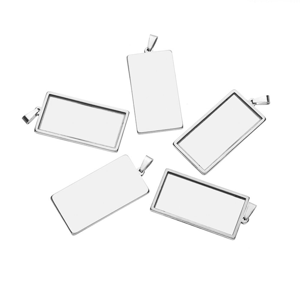 9578 20pcs Rectangle Cabochons 10x25mm Pendant Blank Base Settings Necklace